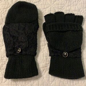 Maurices Black Lace Mittens
